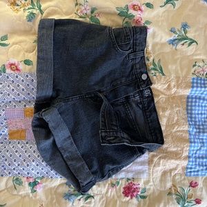 BDG Black denim shorts